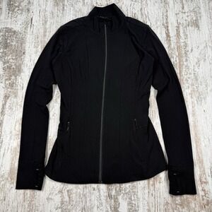 Athleta Womens Salutation Full Zip Jacket Original‎ Black  Size Small Tall